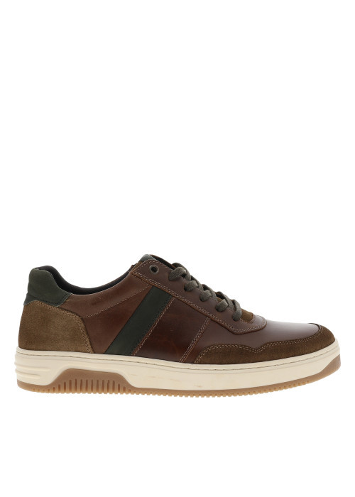 Tennis en cuir marron avec un talon plat et...