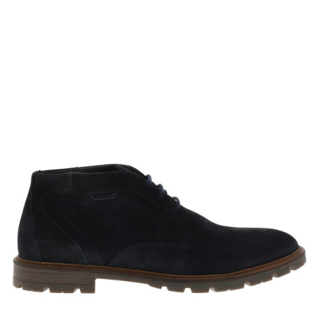 Bottines en cuir bleu marine avec un talon plat...