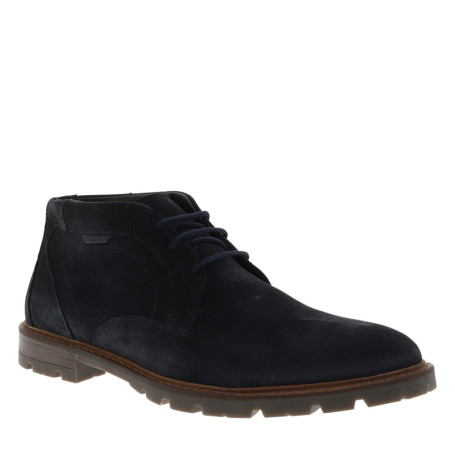 Bottines en cuir bleu marine avec un talon plat...