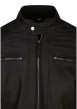 Thumbnail Blouson en cuir de buffle marron uni avec une coupe droite et un col motard - Image 3