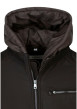 Thumbnail Blouson en cuir de buffle marron uni avec une coupe droite et un col à capuche - Image 3