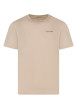 Thumbnail T-shirt en coton beige uni avec une coupe droite et un col rond