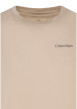 Thumbnail T-shirt en coton beige uni avec une coupe droite et un col rond - Image 3