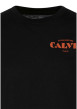 Thumbnail T-shirt en coton noir uni avec une coupe droite et un col rond - Image 3