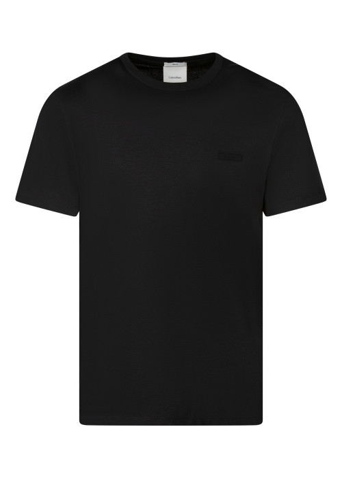 T-shirt en coton noir uni avec une coupe droite...
