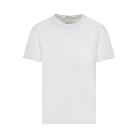 T-shirt en coton blanc uni avec une coupe...