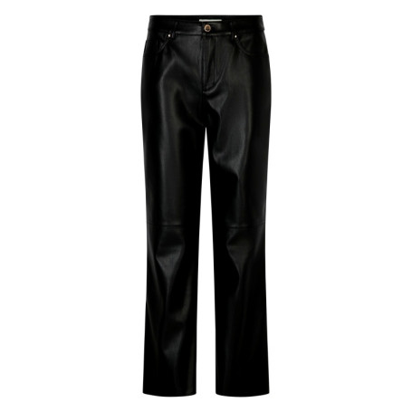 Pantalon noir uni avec une coupe bootcut muni...