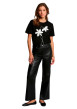 Thumbnail Pantalon noir uni avec une coupe bootcut muni d'un zip et d'un bouton - Image 2