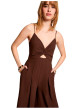Thumbnail Combinaison marron unie avec une coupe droite et des bretelles - Image 4