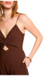 Thumbnail Combinaison marron unie avec une coupe droite et des bretelles - Image 5