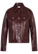 Thumbnail Blouson bordeaux uni avec une coupe droite et un col à revers