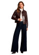 Thumbnail Blouson bordeaux uni avec une coupe droite et un col à revers - Image 2