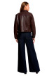 Thumbnail Blouson bordeaux uni avec une coupe droite et un col à revers - Image 3