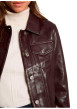 Thumbnail Blouson bordeaux uni avec une coupe droite et un col à revers - Image 5