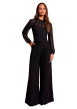Thumbnail Pantalon noir uni avec une coupe large muni d'un zip et d'une agrafe - Image 2
