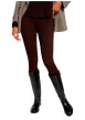 Thumbnail Pantalon chocolat uni avec une coupe slim muni d'une taille élastiquée - Image 4