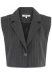 Thumbnail Blazer gris à rayures avec une coupe droite et un col à revers