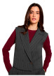 Thumbnail Blazer gris à rayures avec une coupe droite et un col à revers - Image 4