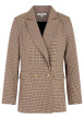 Thumbnail Blazer marron à motif pied-de-poule avec une coupe droite et un col à revers