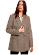 Thumbnail Blazer marron à motif pied-de-poule avec une coupe droite et un col à revers - Image 4