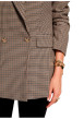 Thumbnail Blazer marron à motif pied-de-poule avec une coupe droite et un col à revers - Image 5