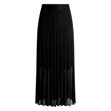 Jupe longue noire unie avec une coupe fluide et...