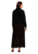 Thumbnail Jupe longue noire unie avec une coupe fluide et une taille élastiquée - Image 3