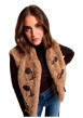 Thumbnail Blouson taupe uni sans manche avec une coupe droite et un col rond - Image 4