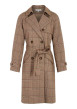 Thumbnail Trench taupe à carreaux avec une coupe droite et un col à revers