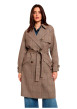 Thumbnail Trench taupe à carreaux avec une coupe droite et un col à revers - Image 4
