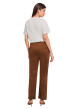 Thumbnail Pantalon marron uni avec une coupe bootcut muni d'un zip et d'un bouton - Image 3