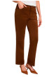Thumbnail Pantalon marron uni avec une coupe bootcut muni d'un zip et d'un bouton - Image 4