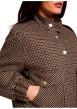 Thumbnail Blouson camel à motif pied-de-poule avec une coupe droite et un col montant - Image 5