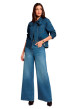Thumbnail Jean en coton stone avec une coupe flare muni d'un zip et d'un bouton - Image 2