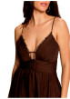 Thumbnail Robe longue marron unie avec une coupe cintrée et un col V - Image 5