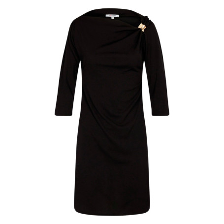 Robe courte noire unie avec une coupe droite et...