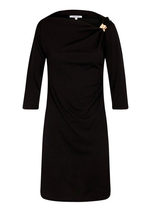Robe courte noire unie avec une coupe droite et...