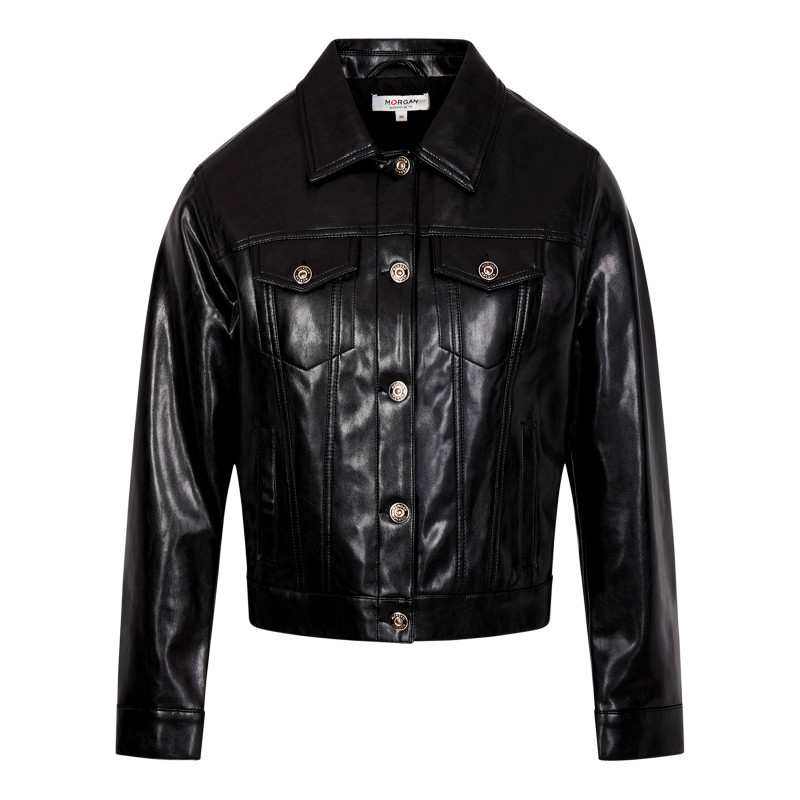 Morgan - Blouson Noir Uniavec Une Coupe Droite Et Des Manches Longues - Noir