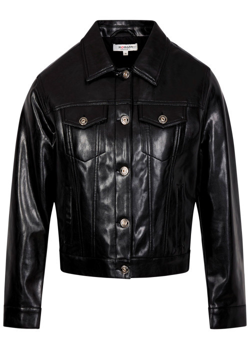 Blouson noir uniavec une coupe droite et des...