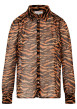 Thumbnail Chemisier chocolat à motif animalier avec une coupe droite et un col à revers