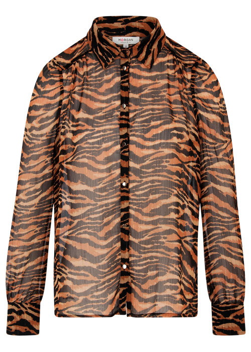 Chemisier chocolat à motif animalier avec une...