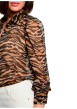 Thumbnail Chemisier chocolat à motif animalier avec une coupe droite et un col à revers - Image 5