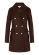 Thumbnail Manteau marron uni avec une coupe droite et un col à revers