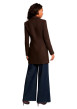Thumbnail Manteau marron uni avec une coupe droite et un col à revers - Image 3