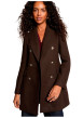 Thumbnail Manteau marron uni avec une coupe droite et un col à revers - Image 4