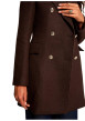 Thumbnail Manteau marron uni avec une coupe droite et un col à revers - Image 5