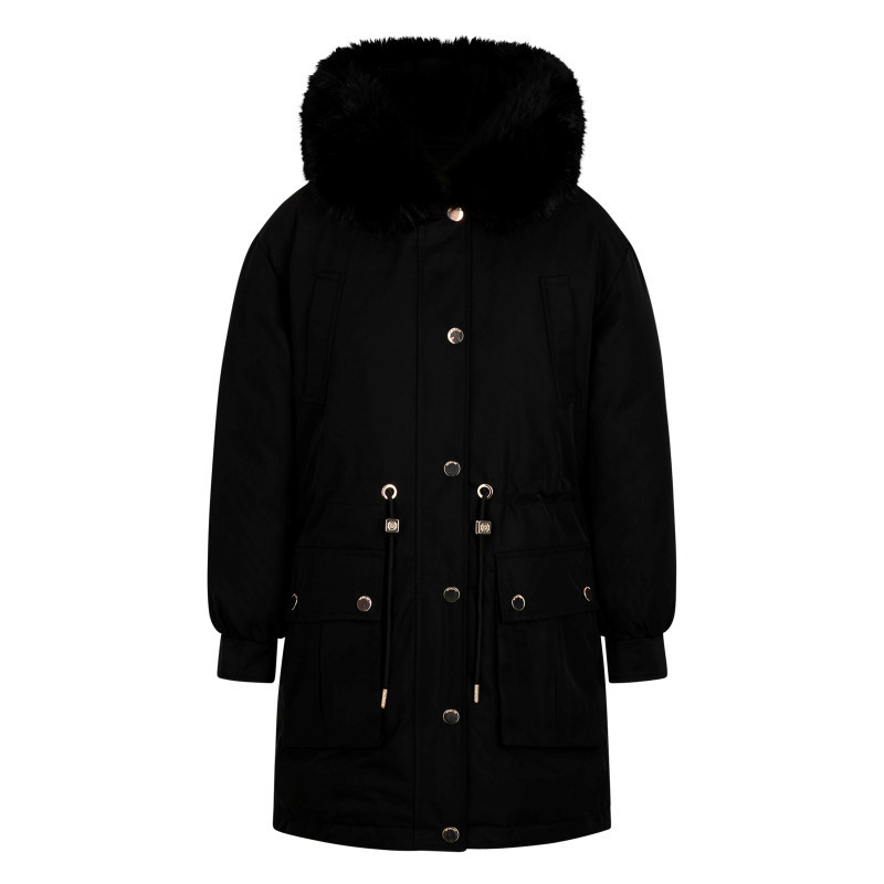 Morgan - Parka Noire Unie à Capuche Avec Une Coupe Droite Et Des Manches Longues - Noir Morgan - Parka Noire Unie à Capuche Avec Une Coupe Droite Et Des Manches Longues - Noir