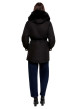 Thumbnail Parka noire unie à capuche avec une coupe droite et des manches longues - Image 3