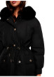 Thumbnail Parka noire unie à capuche avec une coupe droite et des manches longues - Image 5