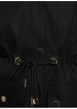 Thumbnail Parka noire unie à capuche avec une coupe droite et des manches longues - Image 6